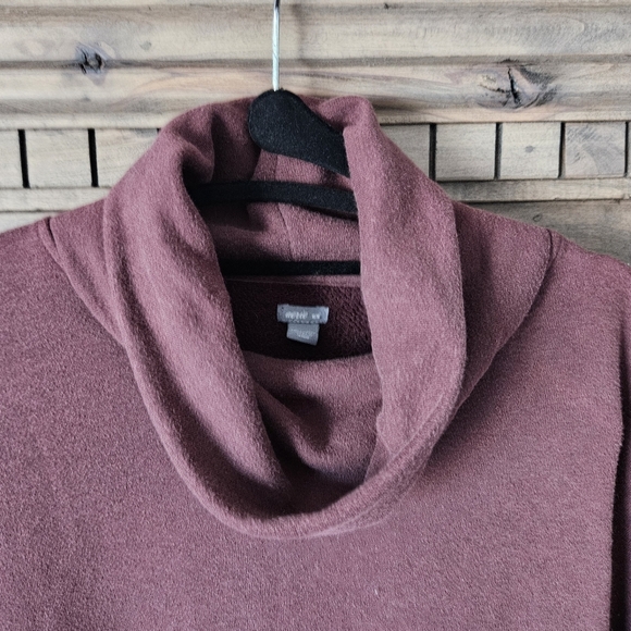 AERIE- Mauve Fleece Turtleneck Cowl Sweatshirt | Size M Relic - Picture 3 of 5